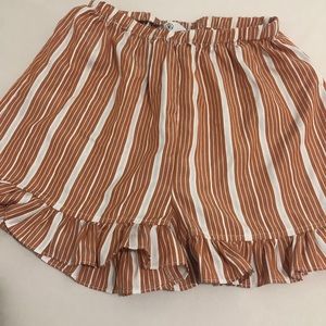 Missguided striped frill shorts